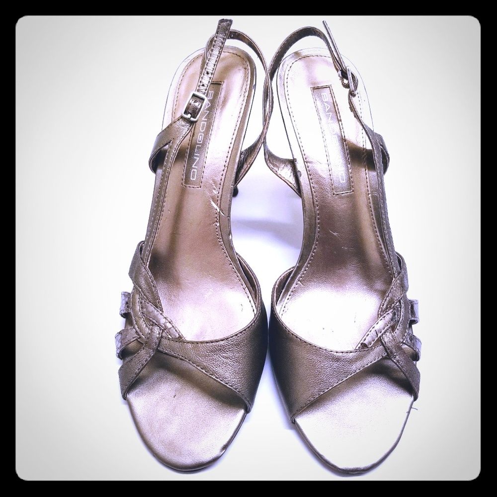 Bandolino Sling Back Dressy Heels Size 6 Pewter